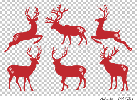 Christmas deer stag silhouettes, vector set 8447298