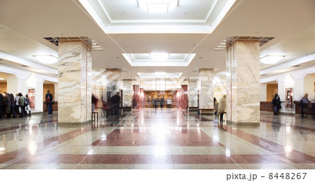 MOSCOW, RUSSIA - DECEMBER 16: Symmetric hall in new building of MOSCOW, RUSSIA - DECEMBER 16: Symmetric hall in new building of 8448267