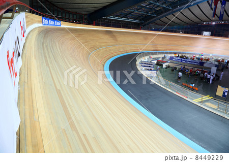 MOSCOW - AUGUST 19: Cycling track at UCI juniors track world cha MOSCOW - AUGUST 19: Cycling track at UCI juniors track world cha 8449229