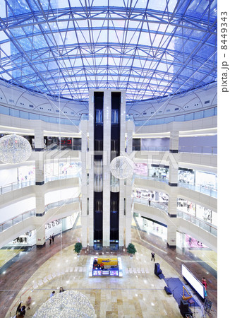 MOSCOW - SEPTEMBER 7: Top view of stage at fashion show Kanzler 8449343