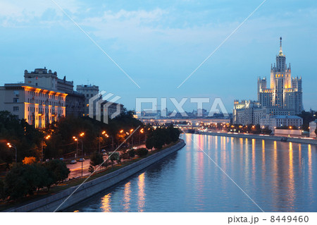 High-rise building on Kotelnicheskaya embankment at evening in M High-rise building on Kotelnicheskaya embankment at evening in M 8449460