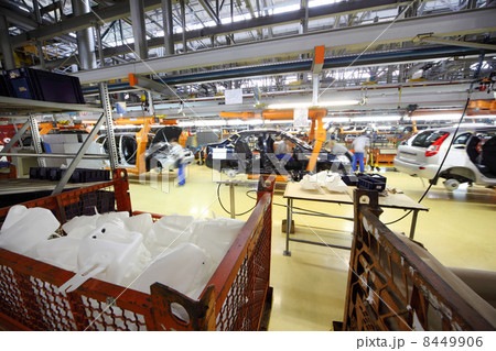 TOGLIATTI - SEPTEMBER 30: Car assembly, workers at Avtovaz facto 8449906