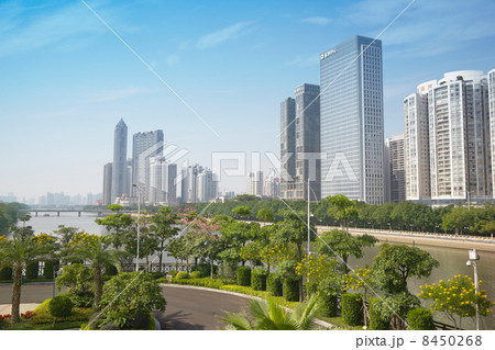 GUANGZHOU - NOV 23: Skyscrapers in Zhujiang New Town, view from 8450268
