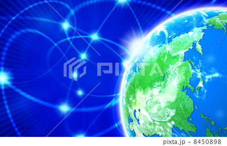 地球の地平線から見えるフレア／光輝 8450898