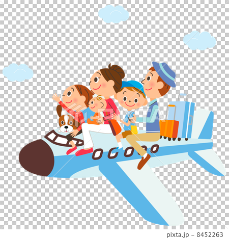 飛行機に乗って家族旅行 8452263