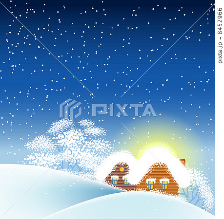 Winter landscape with houses 8452966