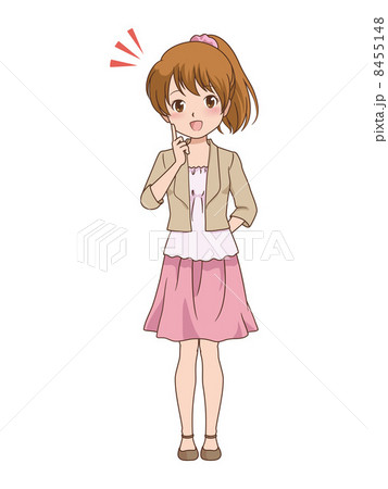 女の子 考えるのイラスト素材