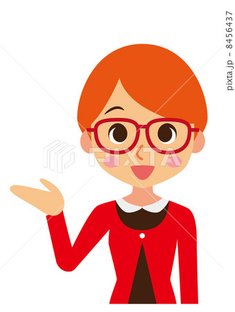 案内　メガネをかけたショートカットの女性 8456437