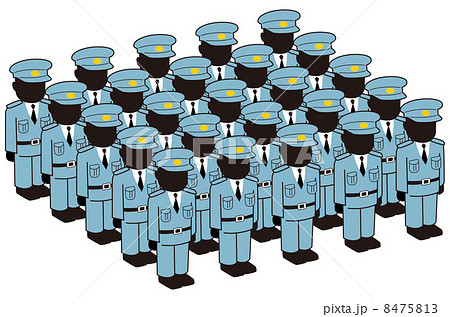 整列する警察官のイラスト素材