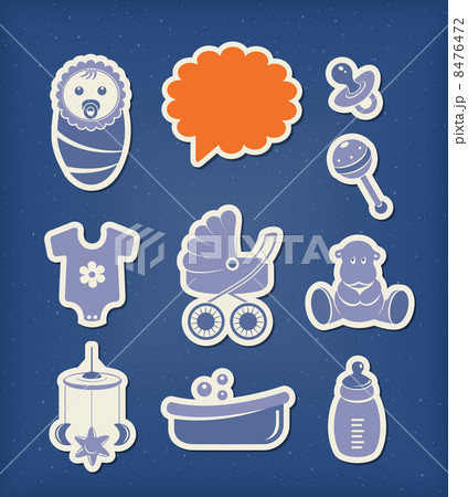Baby icons paper cut style Baby icons paper cut style 8476472