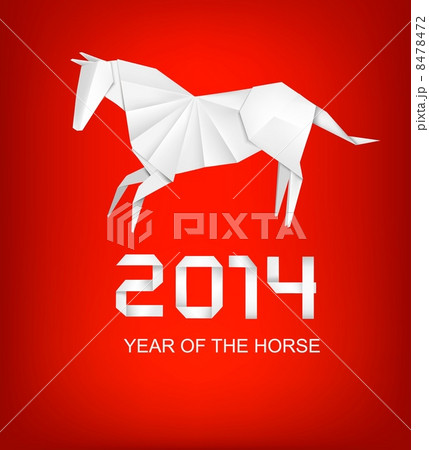 Holiday background for the year 2014. Origami horse. Vector. Holiday background for the year 2014. Origami horse. Vector. 8478472