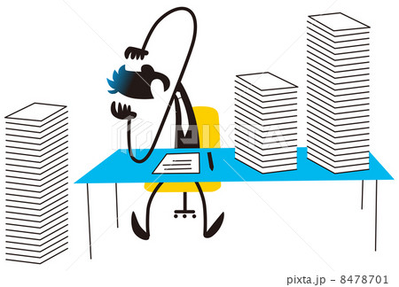 大量の仕事に頭を抱えるビジネスマン 8478701