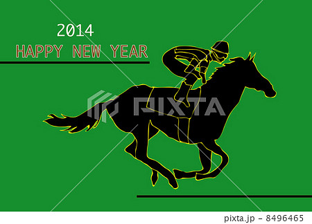 馬のイラスト年賀状テンプレート 8496465