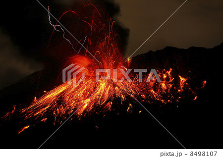 桜島夜の噴火 桜島夜の噴火 8498107