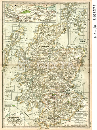 世紀初頭古地図 スコットランド の写真素材