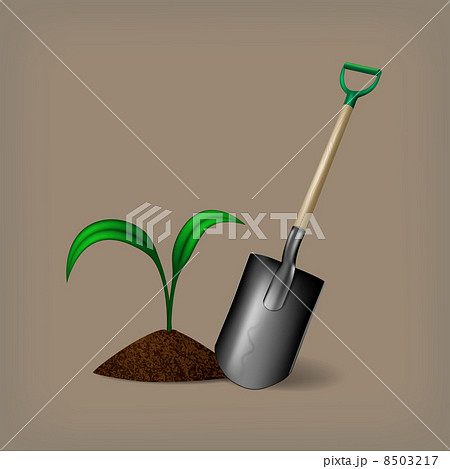 Garden spade and sprout. Vector illustration Garden spade and sprout. Vector illustration 8503217
