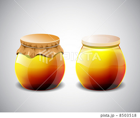 Two jar of jam with plastic and paper cap 8503518