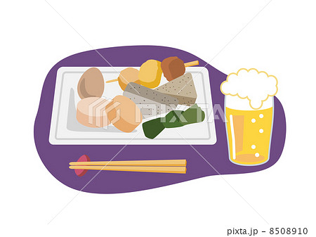 おでんとグラスビール 8508910