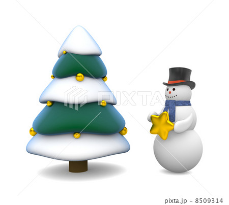 Christmas tree and snowman 8509314