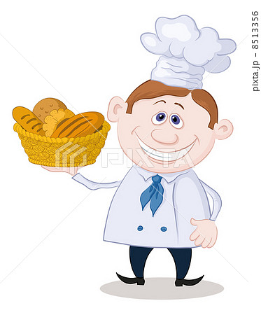 Baker with a basket of bread 8513356