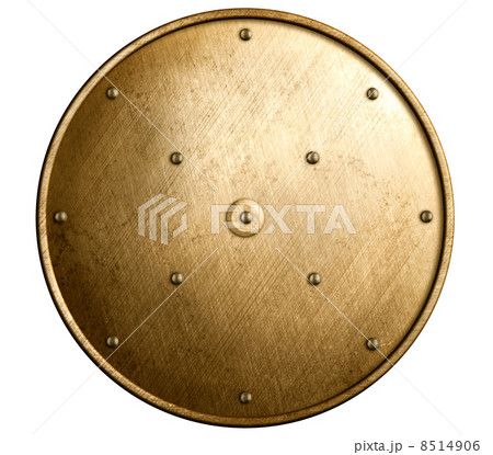 round bronze shield isolated 8514906