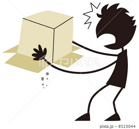空っぽの箱に驚く男性 8523044