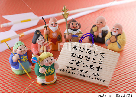 2014年賀状デザイン素材-七福神 2014年賀状デザイン素材-七福神 8523702
