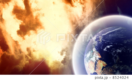 Planet with shield in space 8524024