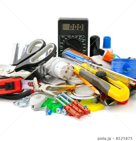 collection tools isolated on white background collection tools isolated on white background 8525875