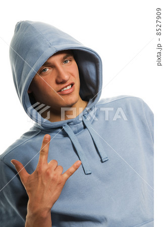 Young man in a hood 8527909