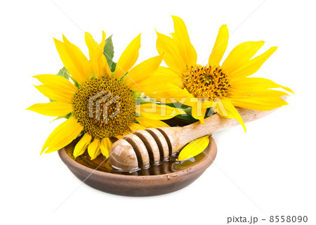 clay dish with honey drizzler and flowers sunflowers clay dish with honey drizzler and flowers sunflowers 8558090
