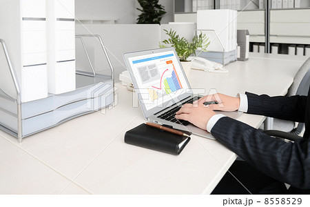 パソコンをするOL 8558529