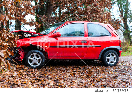 accident - car crashed into tree 8558933