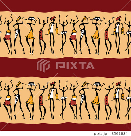 African dancers silhouette. African dancers silhouette. 8561684