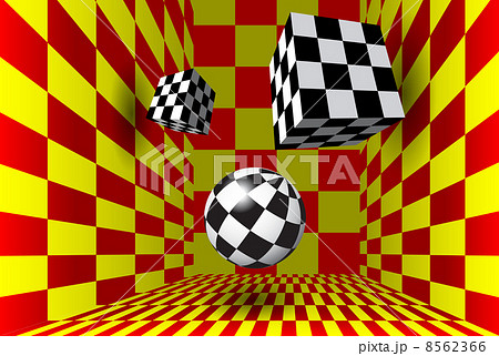 Abstract figures in the checked room 8562366