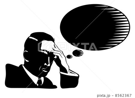Man with thinking bubble 8562367