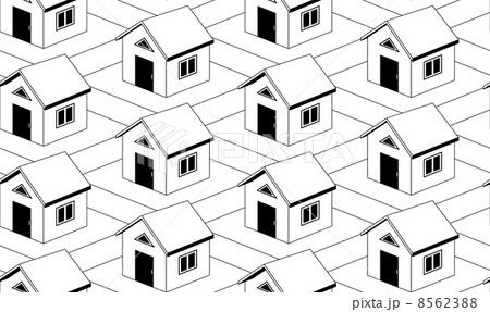 Monochrome seamless pattern with houses 8562388