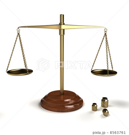 Golden scales over white background Golden scales over white background 8563761