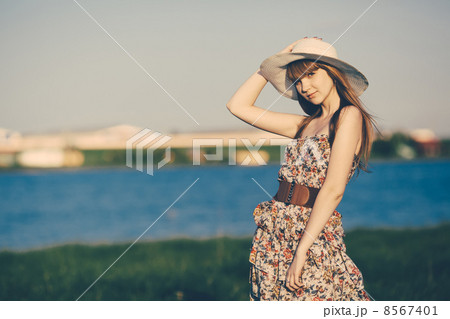 Beautiful young girl with long hair 8567401