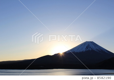 本栖湖からの富士のご来光 8582190