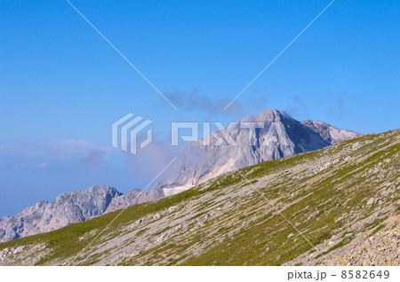Rocky Mountains in Caucasus scenery of Fisht Peaks with Blue Sky Rocky Mountains in Caucasus scenery of Fisht Peaks with Blue Sky 8582649