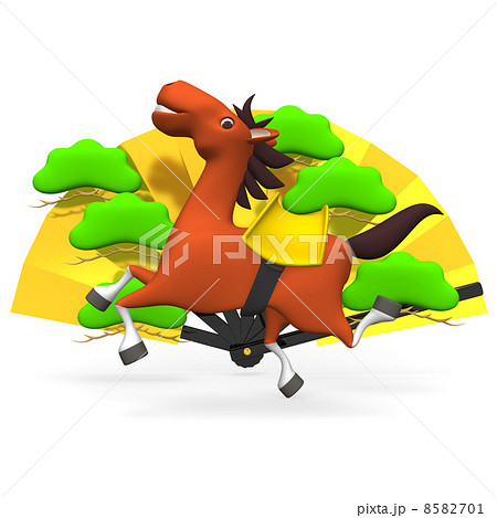 CheerfulHorseAndGoldenFan 8582701