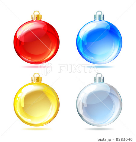 Set of Glossy Christmas balls on white background. Set of Glossy Christmas balls on white background. 8583040