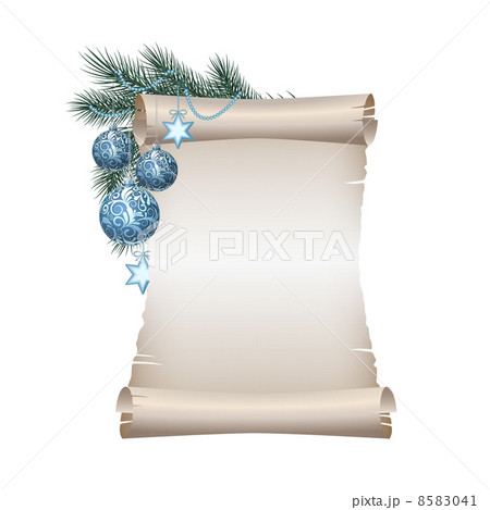 Christmas blank scroll paper on white background 8583041