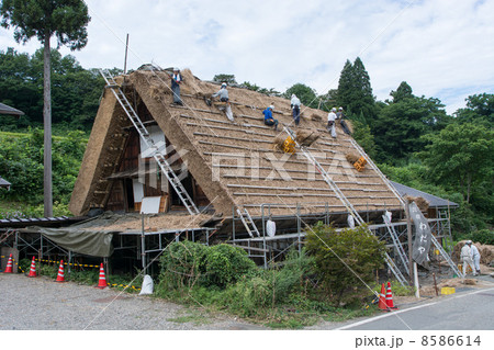 白川郷の屋根葺き替え 8586614