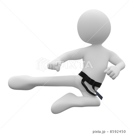 Karate Man In Combat Position Iiiのイラスト素材