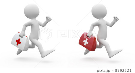 Man running with first aid kit, in two colors 8592521