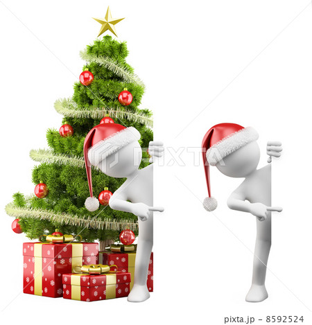 Santa Claus pointing a blank board 8592524