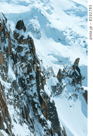 Mont Blanc mountain massif (view from Aiguille du Midi Mount,  F 8592765