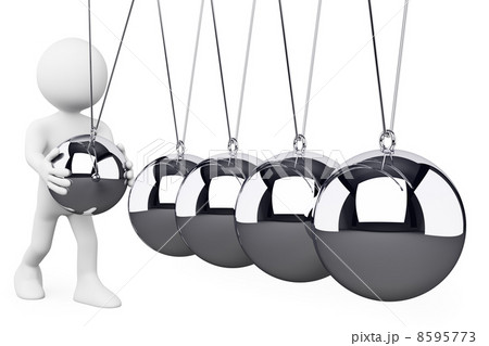 3D white people. Newton's Cradle 8595773